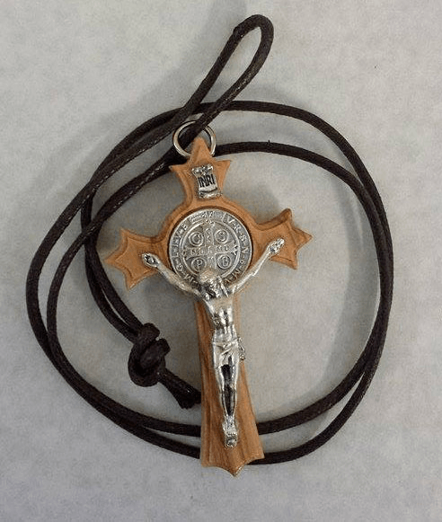 Saint Benedict Crucifix on Leather Rope - Padre Pio Foundation of America